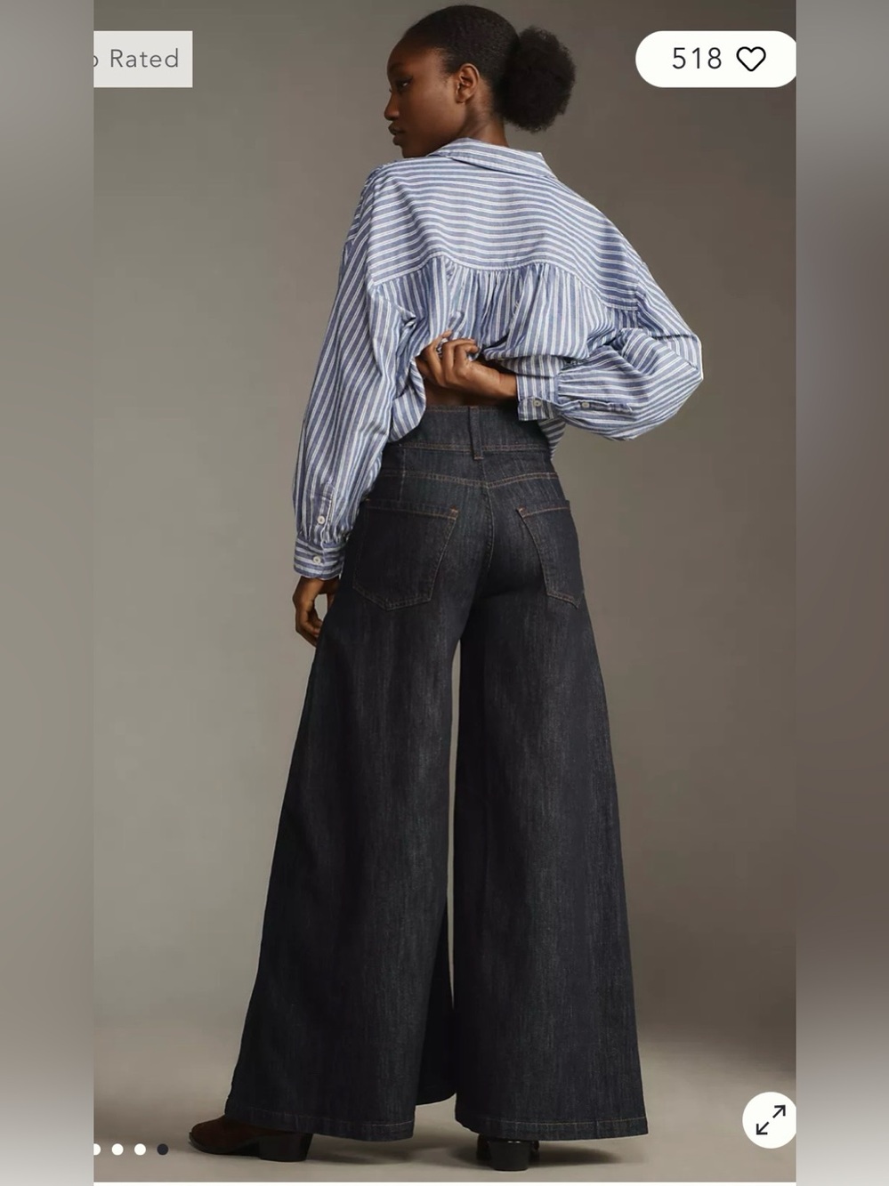Pilcro Wide-Leg High-Rise Black Denim Jeans - Picture 5 of 11